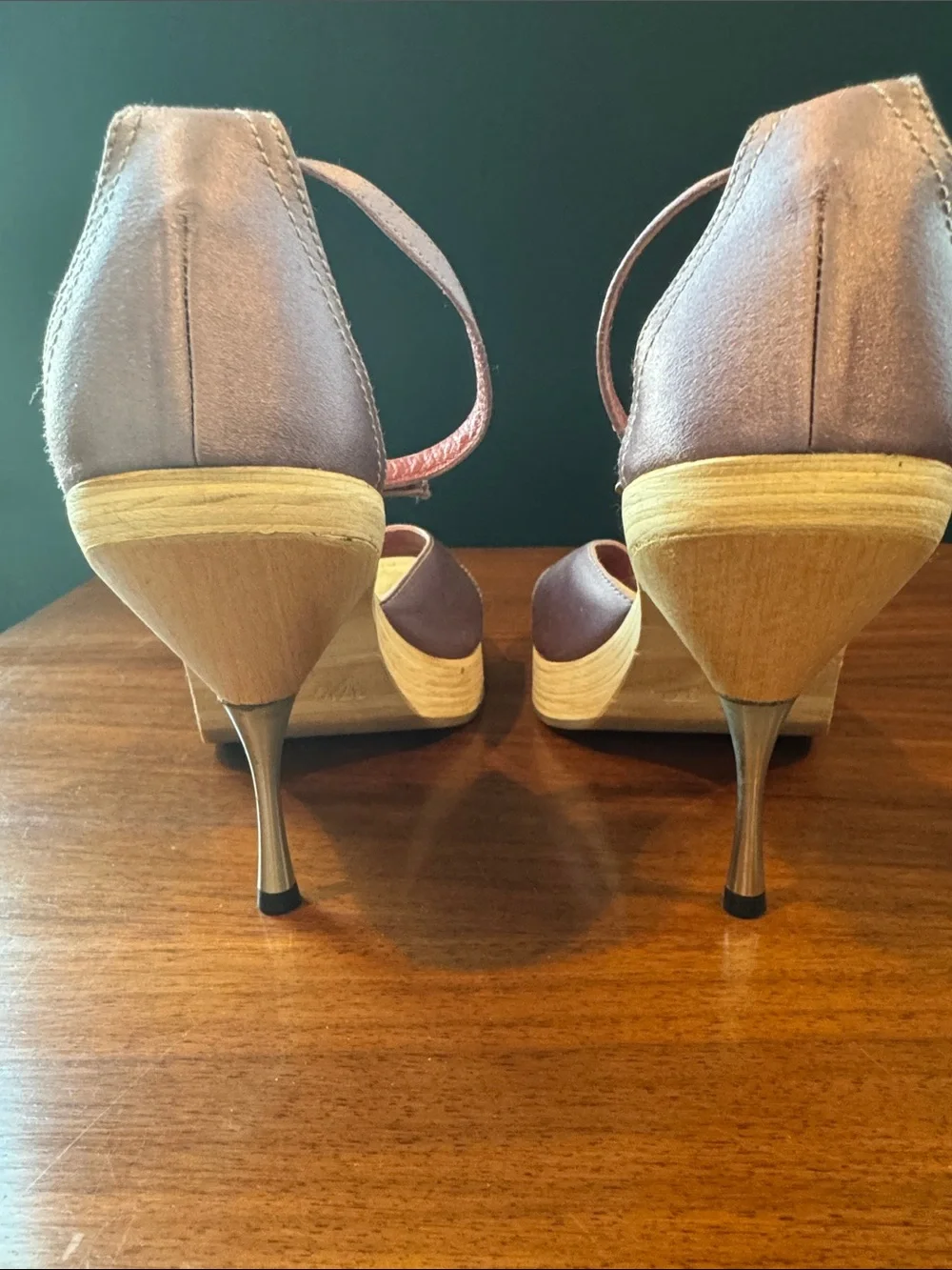 NWOT Prada Blush Pink Leather Platform Ankle-Strap Heels